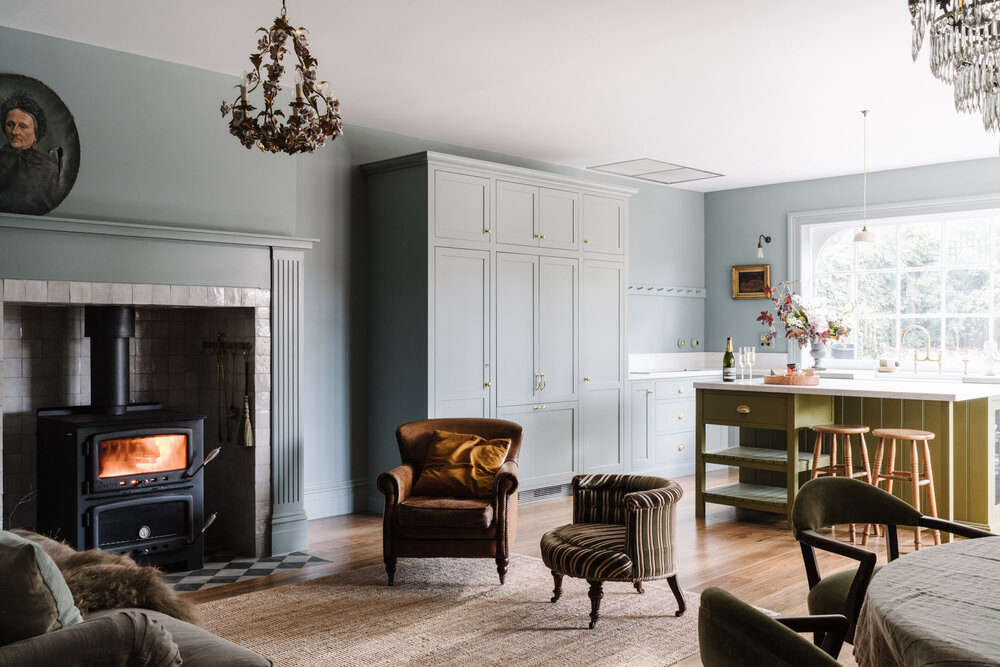 Each room is painted in a hue by Porter