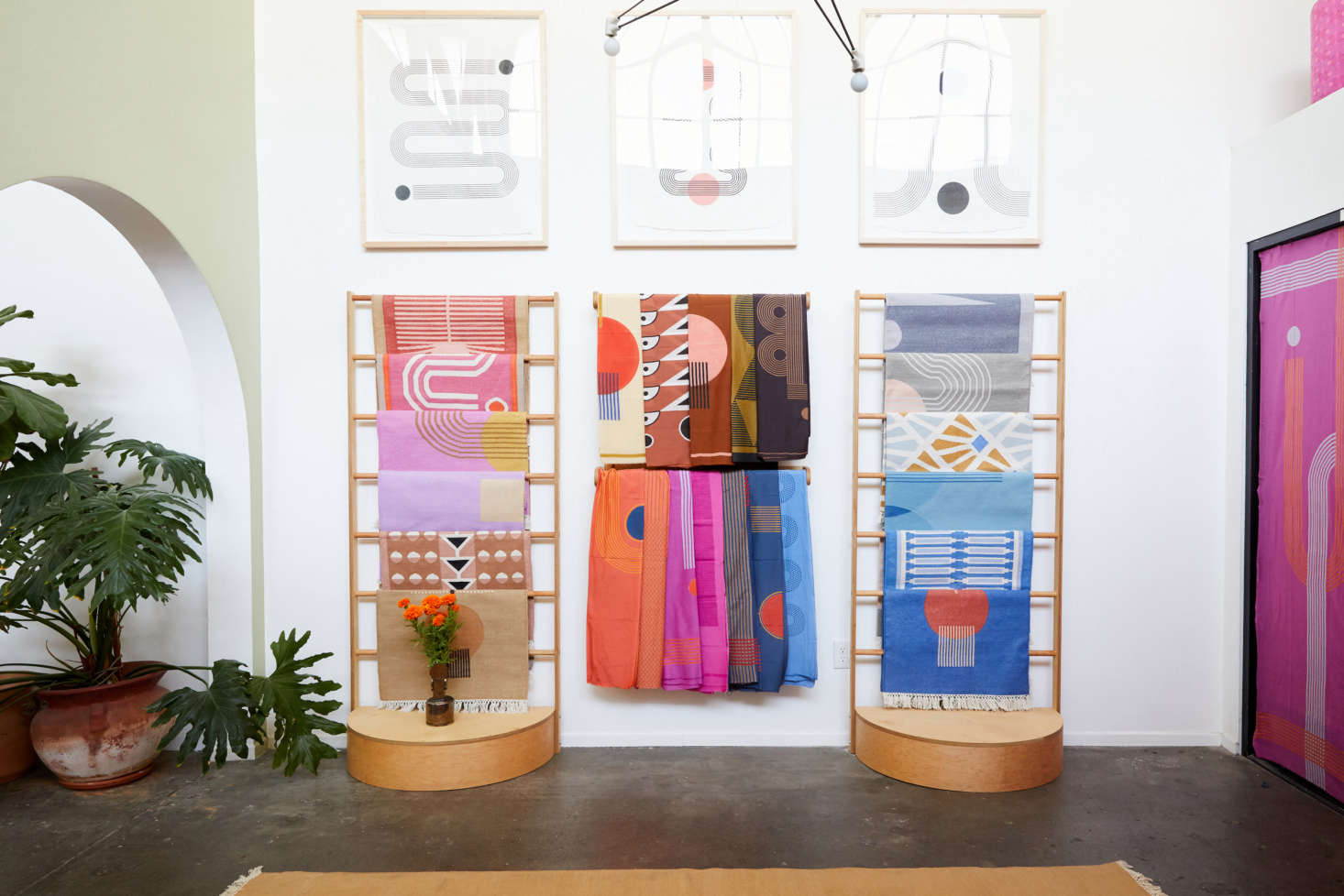 LA Chic Textiles: A Tour of Block Shop's Scarves, Rugs, and Art