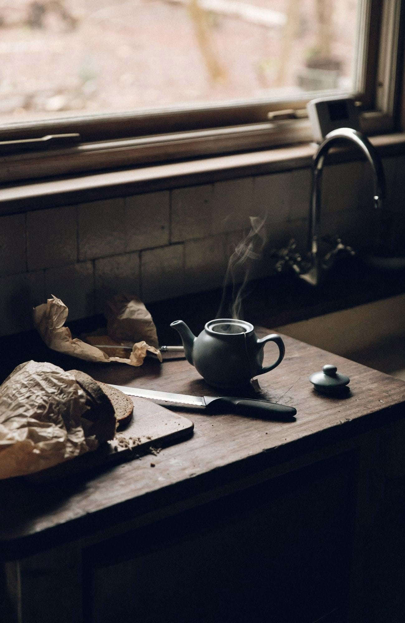 Guests are left a breakfast basket that includes local eggs, sour dough bread, and fresh butter.