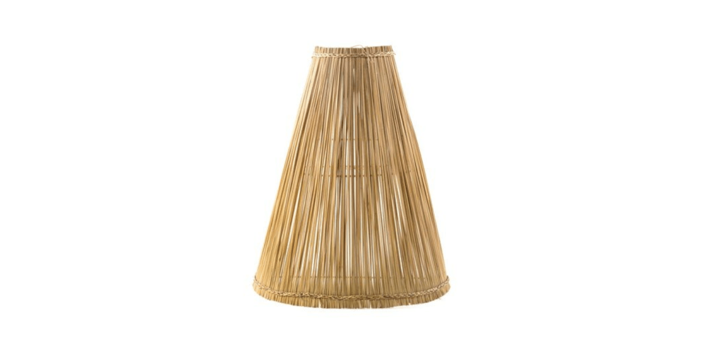 The Sconce Hela shade from Maison of Hand is made of bulrush over a metal frame; available in three sizes (prices start at $79 for the smallest).