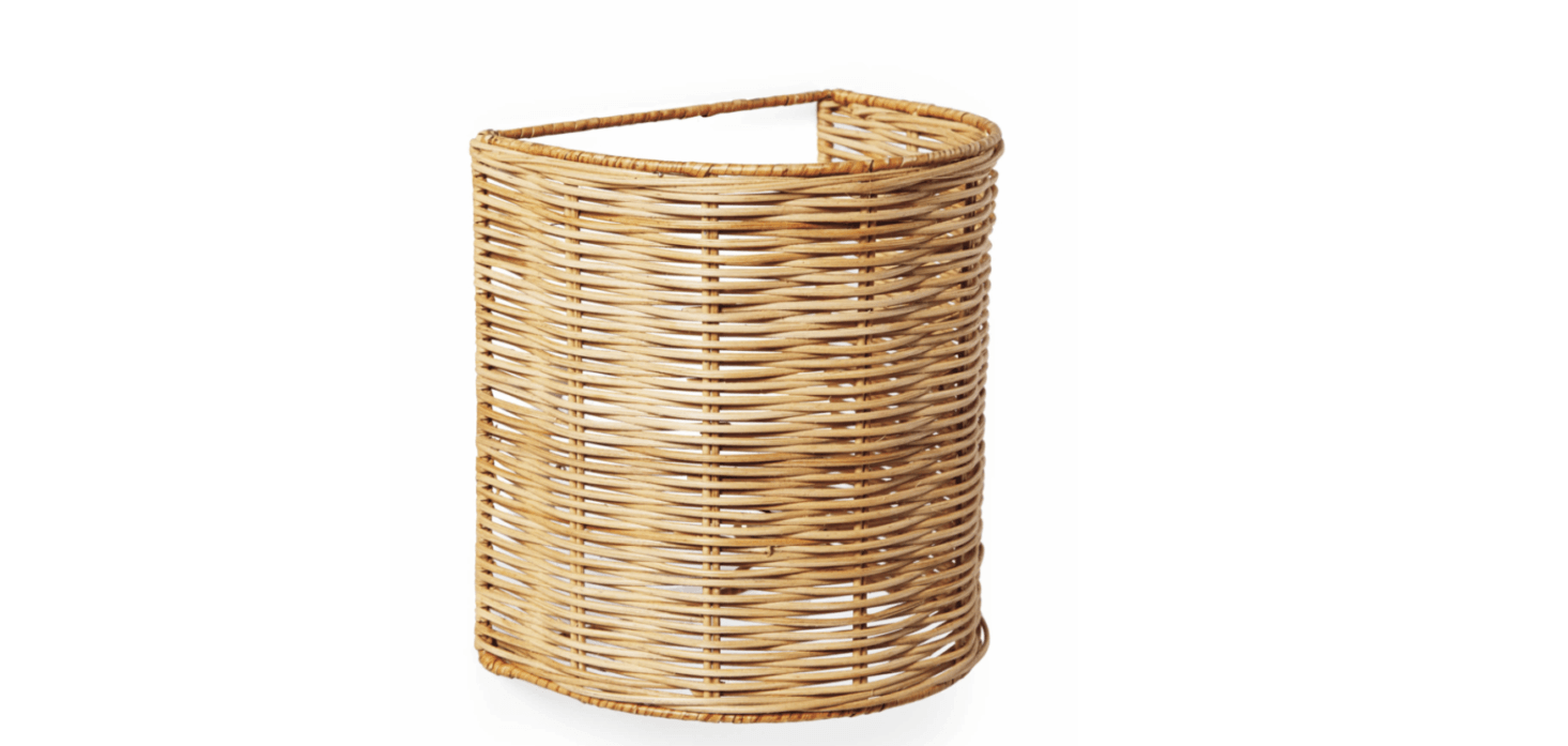 The woven rattan Santa Barbara Drum Sconce from Serena & Lily is currently on sale for $8 (down from $8).