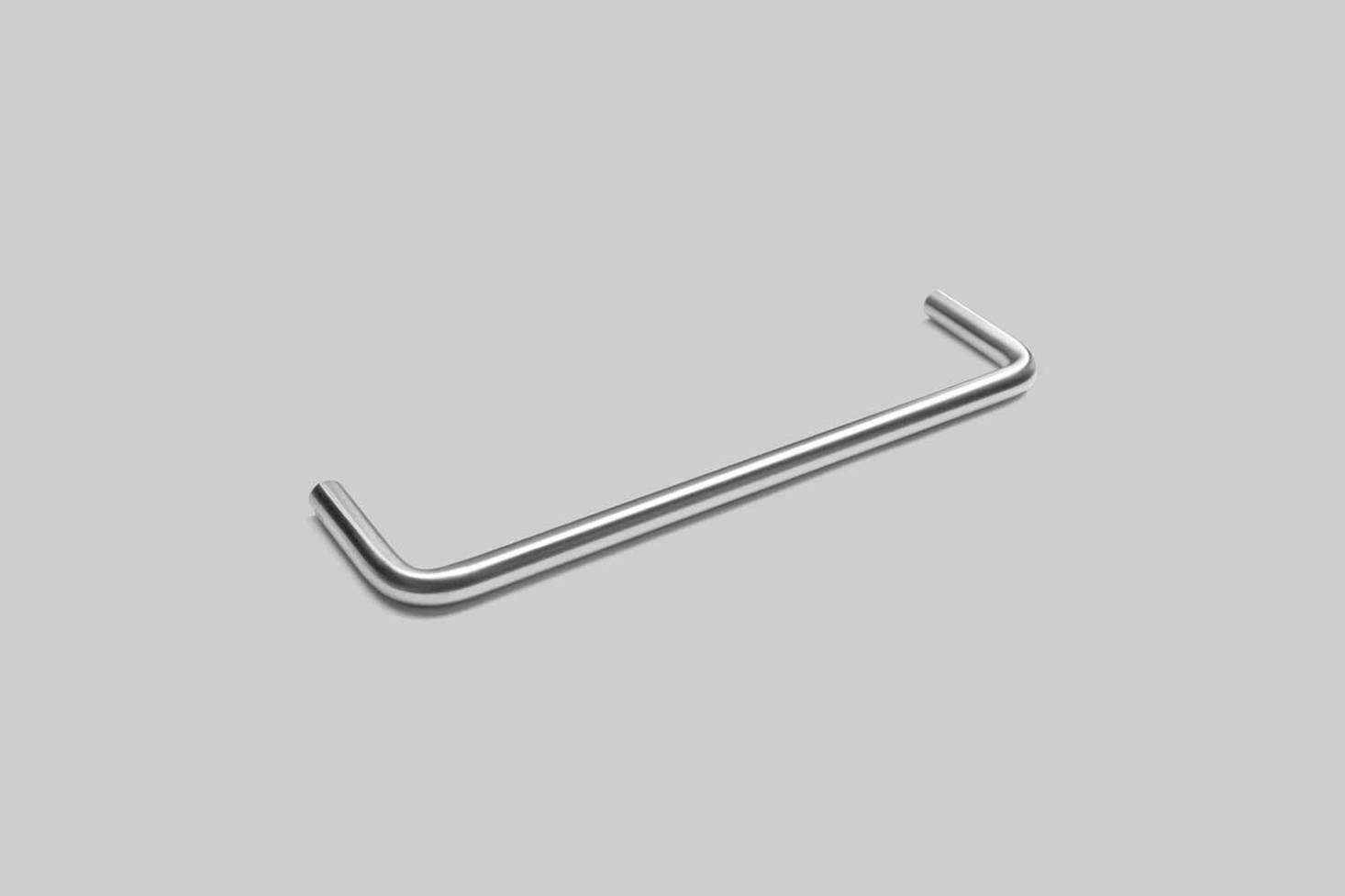 The D Line Towel Rail (70553) from the Knud Holscher line comes in polished stainless steel. Contact D Line for closest stockist.