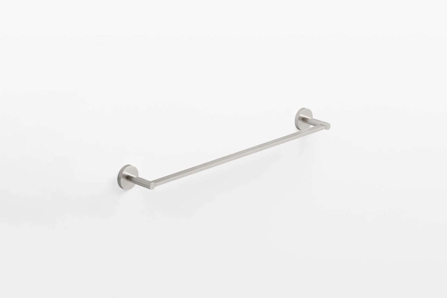 The Brooklyn -Inch Towel Bar, shown in Brushed Nickel, is $9 at Rejuvenation.
