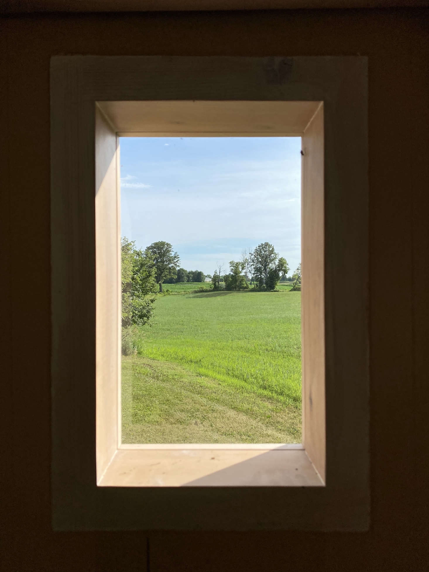 The view from the back window. John says he hopes others take inspiration from his creation and consider building their mobile huts.