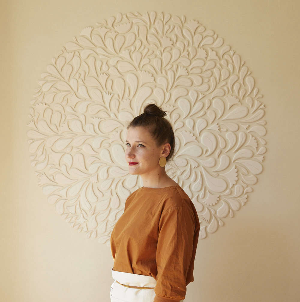 Mandala Wild, a porcelain mural by Anastasia Tumanova, as seen in San Francisco.
