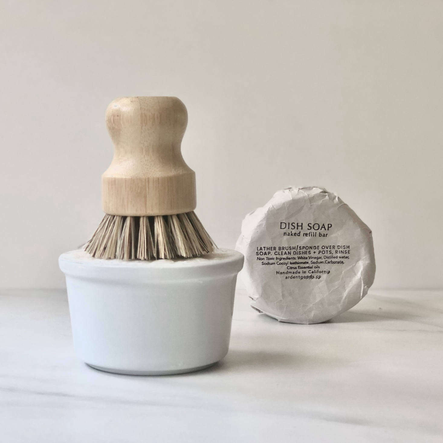 At Remodelista several of us have recently made the switch from liquid to solid dish soap. We particularly like Ardent Good