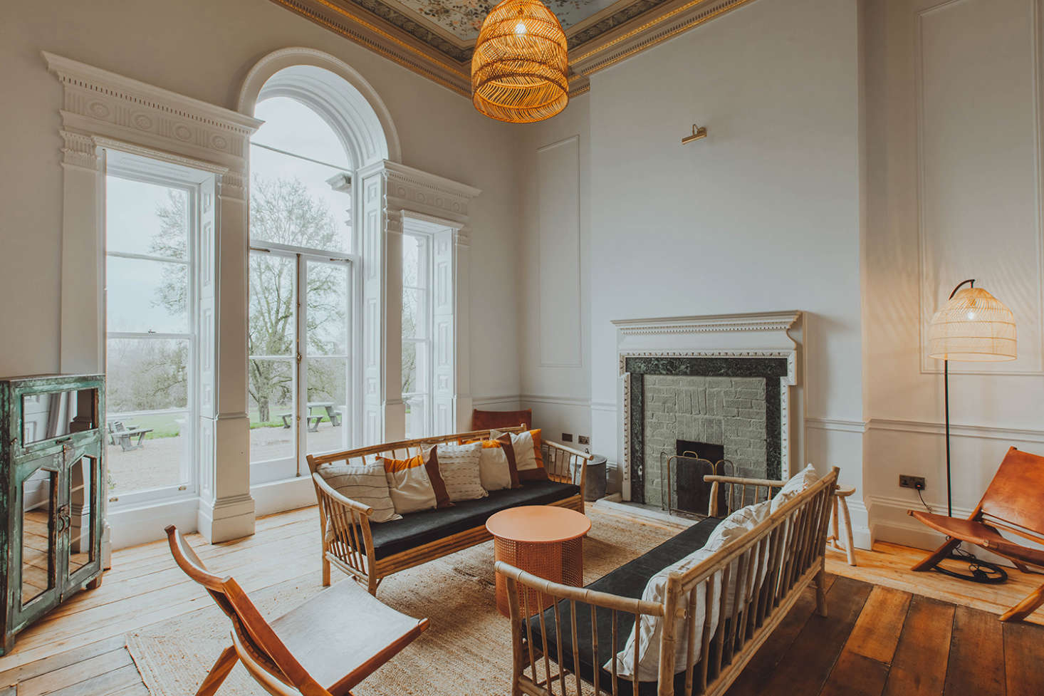 Another sitting room overlooks the gardens.