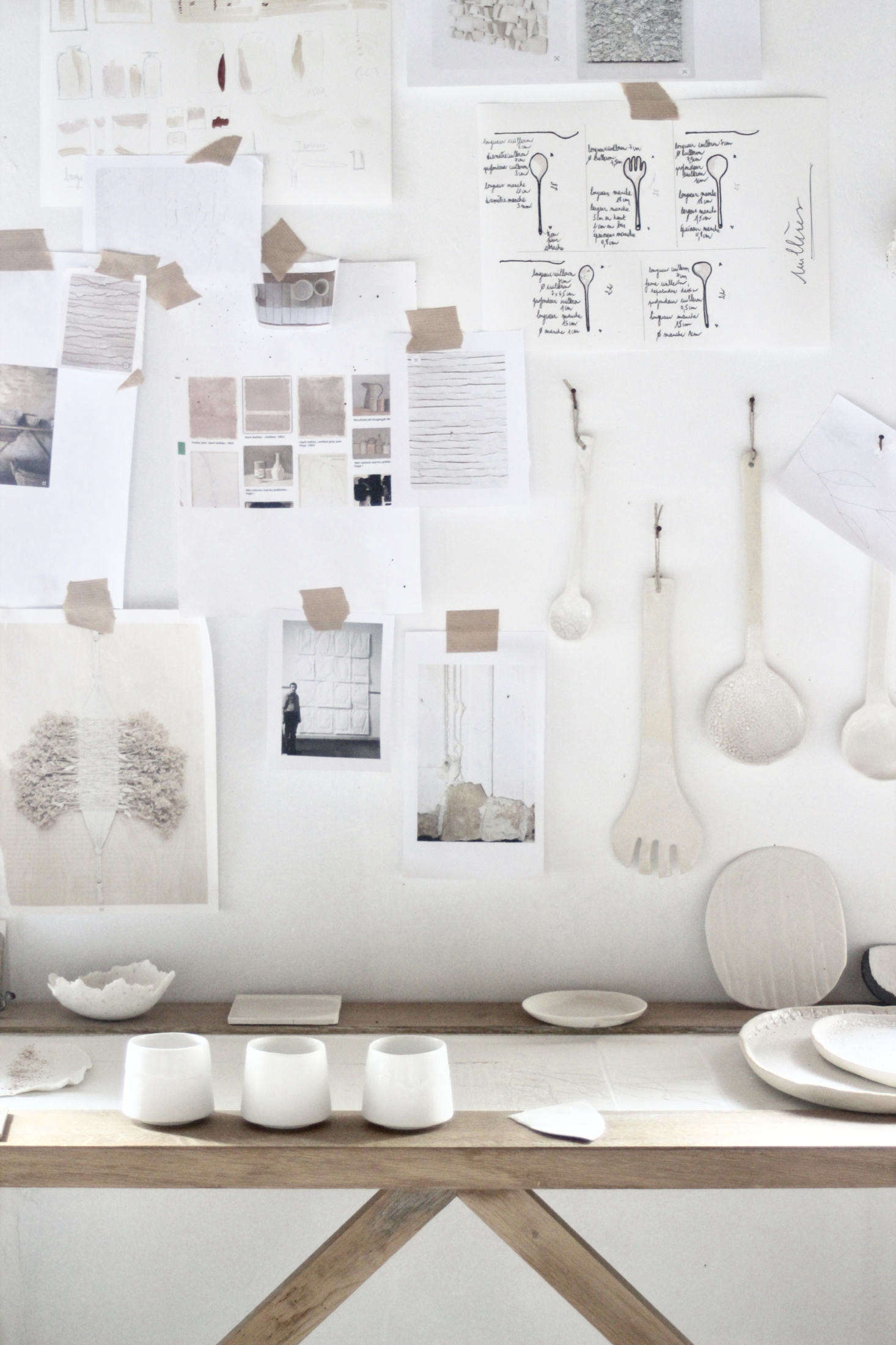 The couple are currently developing a line of tableware for a local Cognac brand. Justine