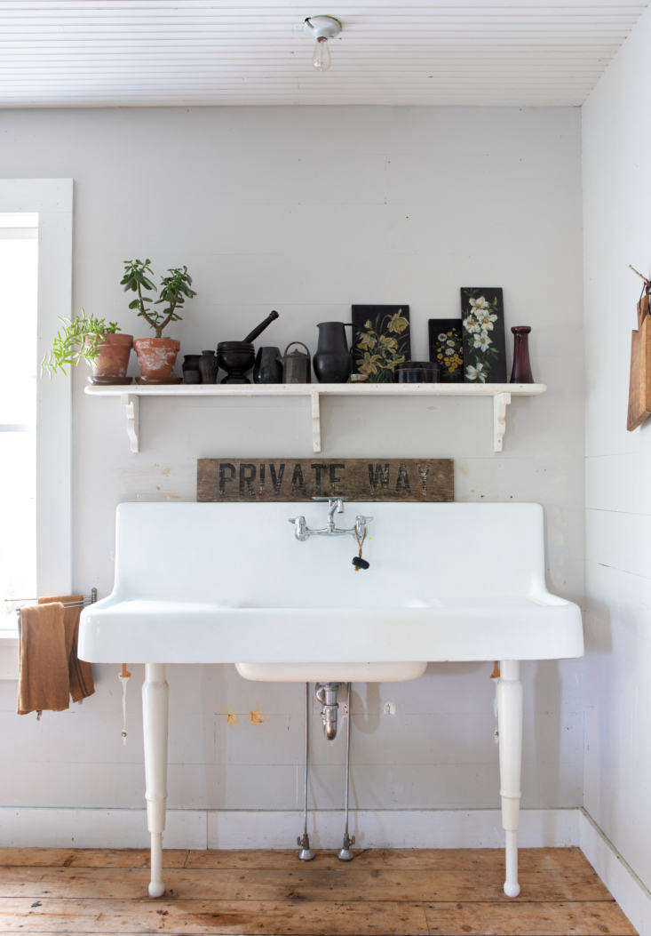 a freestanding sink in the hamden kitchen of photographers andrea gentl and mar 20