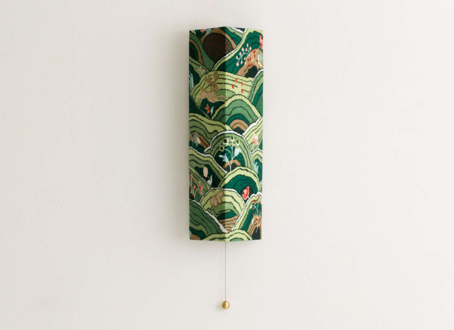 The Shaded Gable lightbox features Schmumacher’s Rolling Hills fabric in green; $data-src=