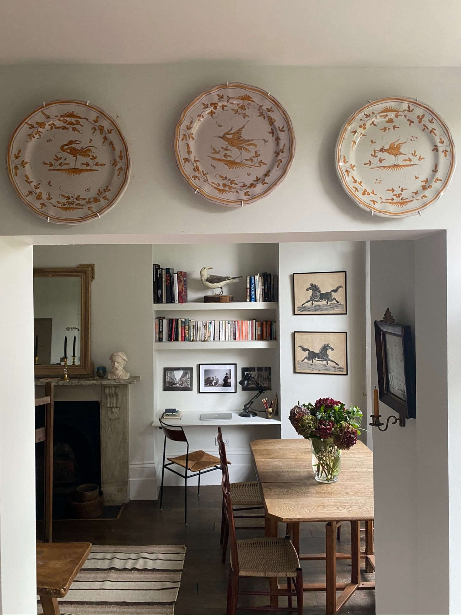 The view from the kitchen doorway into the dining area.