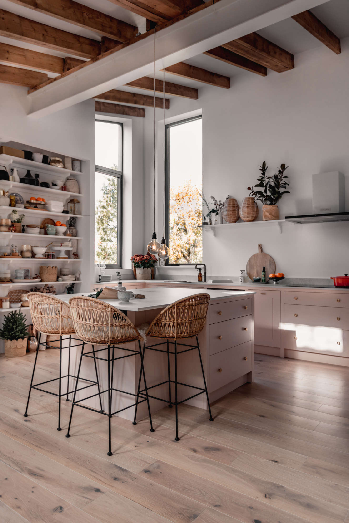 An overview of the light-filled kitchen.