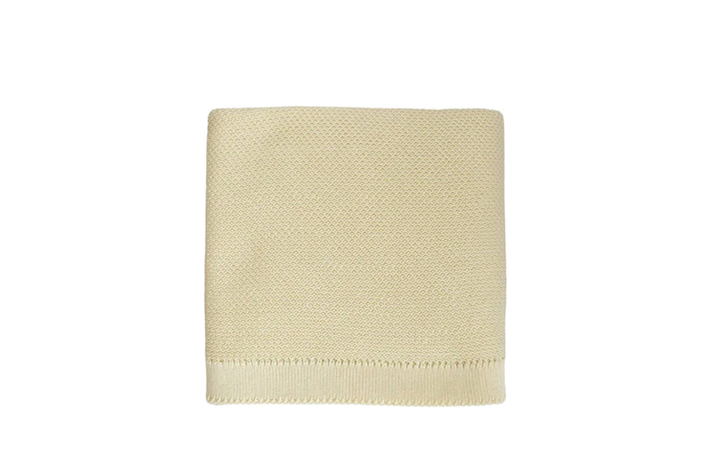 A sweet and soft handknit like the Hvid Blanket Cream is great for the newborn nursery. Knit in Belgium from lightweight cream-colored cotton, the blanket is €7