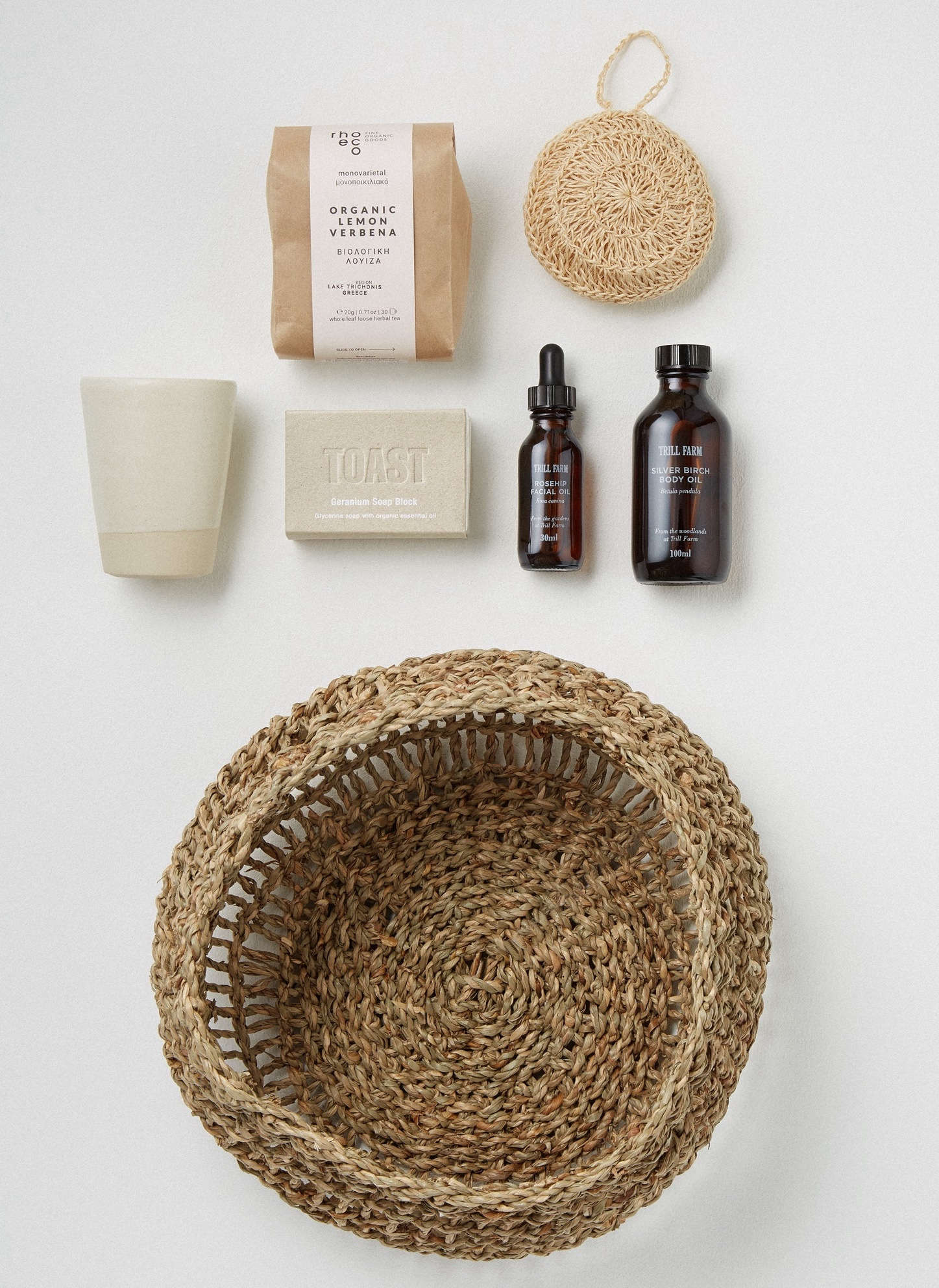 UK shop Toast specializes in ethical collaborations with artisans in the UK and beyond (and has a U.S. shipping flat rate of $). The Toast Wellbeing Basket, $0, is stocked with a hand-thrown Edmund Davies ceramic beaker, facial oil from Troll Farm of Lancashire, Rhoeco Greek herbal tea, and more.