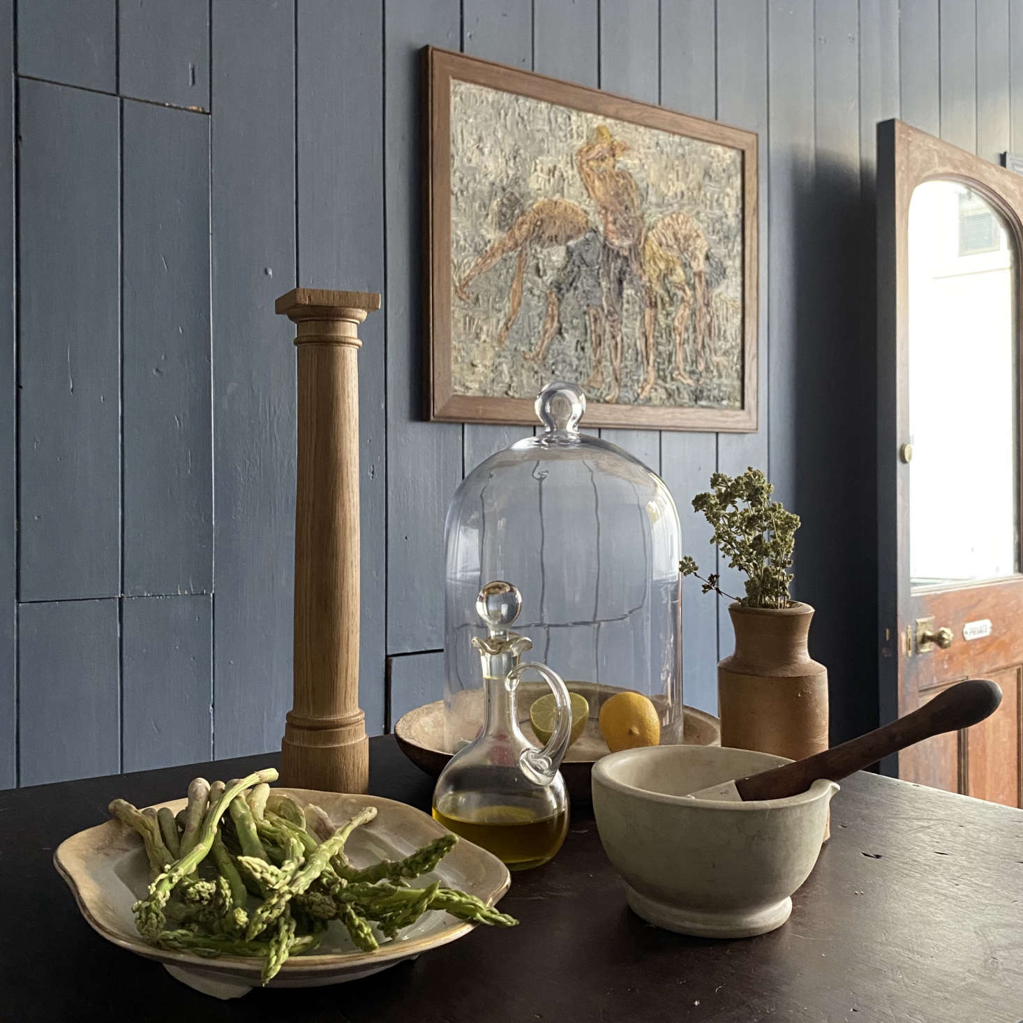 The Berdoulat online shop is stocked with kitchen and tableware, including the Tuscan Pepper Mill shown here alongside an antique glass dome. Patrick has a fine-arts degree from Oxford and was born to his trade: he grew up helping his parents, both academics, restore an th-century French farmhouse called Berdoulat. His mother made the painting in the background when she was .