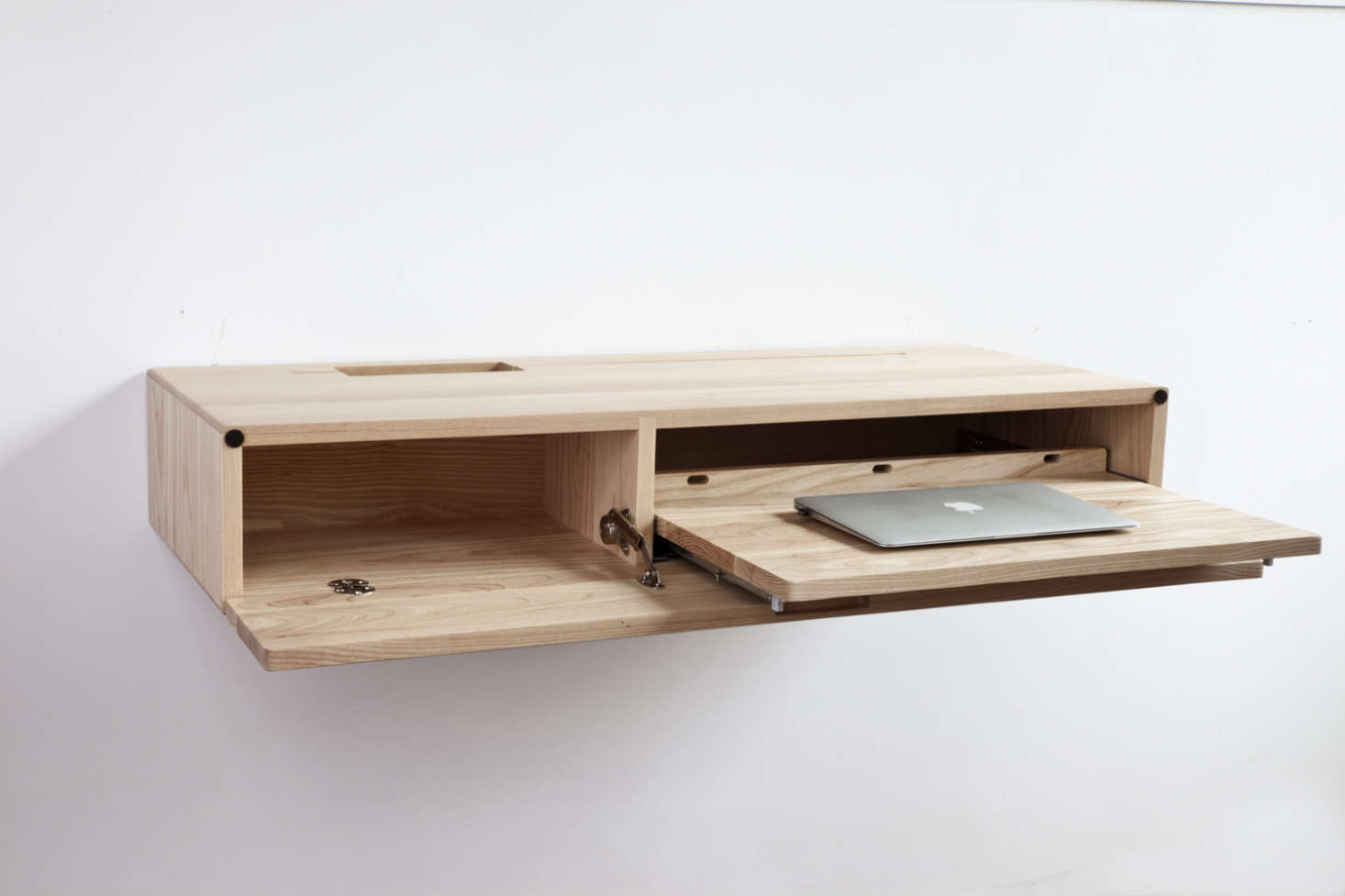 The Ledge Wall-Mounted Desk in ash, beech, or walnut is $data-src=