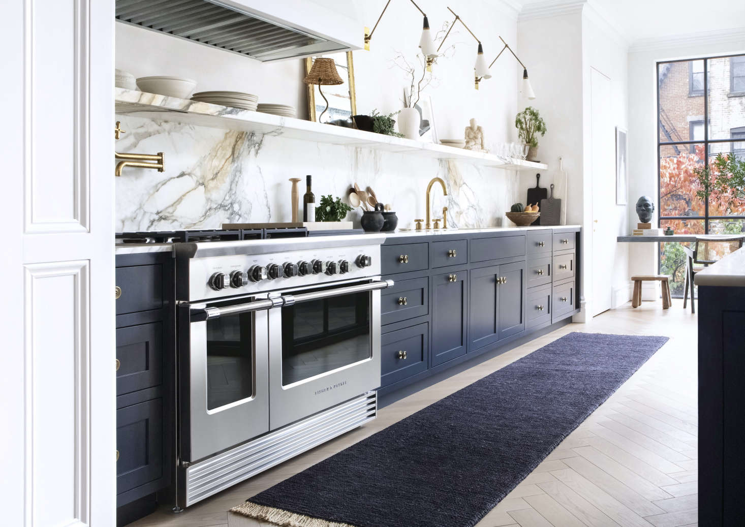 The 48” Professional Range in situ. See all of the 48” models (including eight burners, five or six burners with inset griddle, or six burners with grill) here. Photograph by Sarah Elliott.