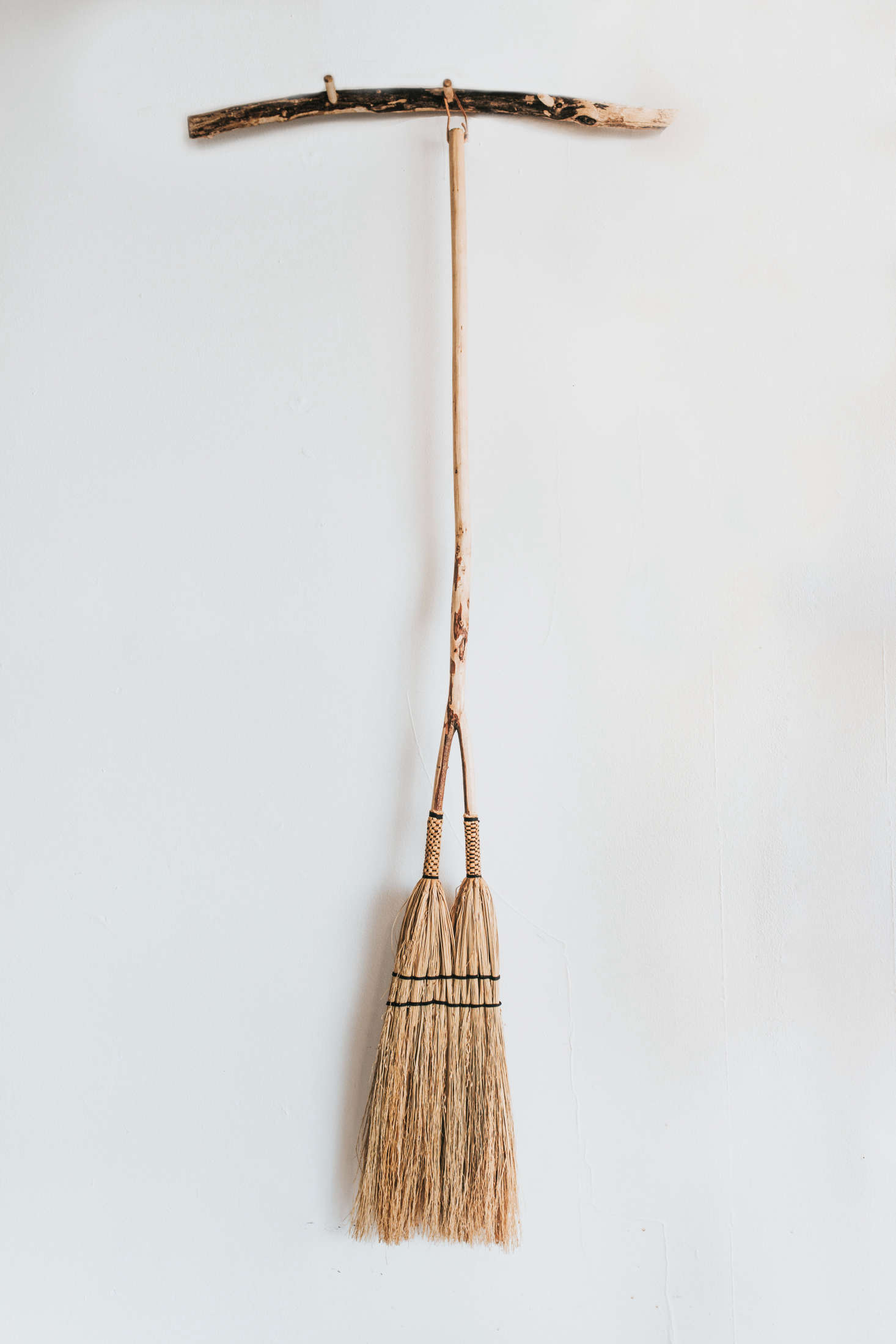 Two brooms in one: Each Double Broom ($95) is custom made.