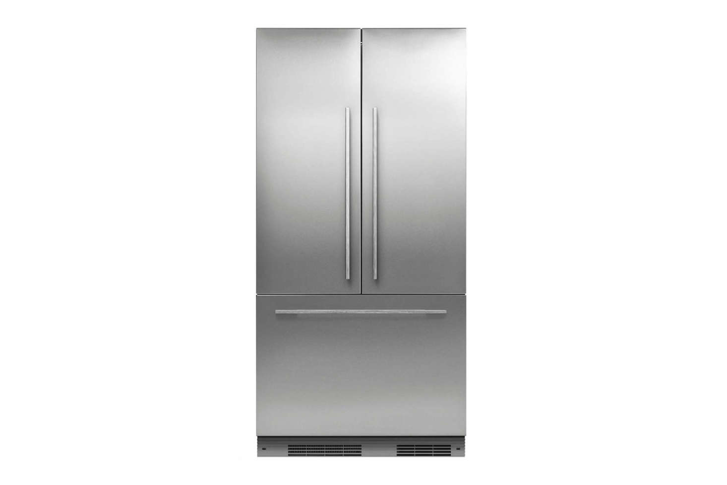 The refrigerator featured is the Fisher & Paykel ActiveSmart Fridge French Door Slide-in Panel Ready RS90Adata-src=