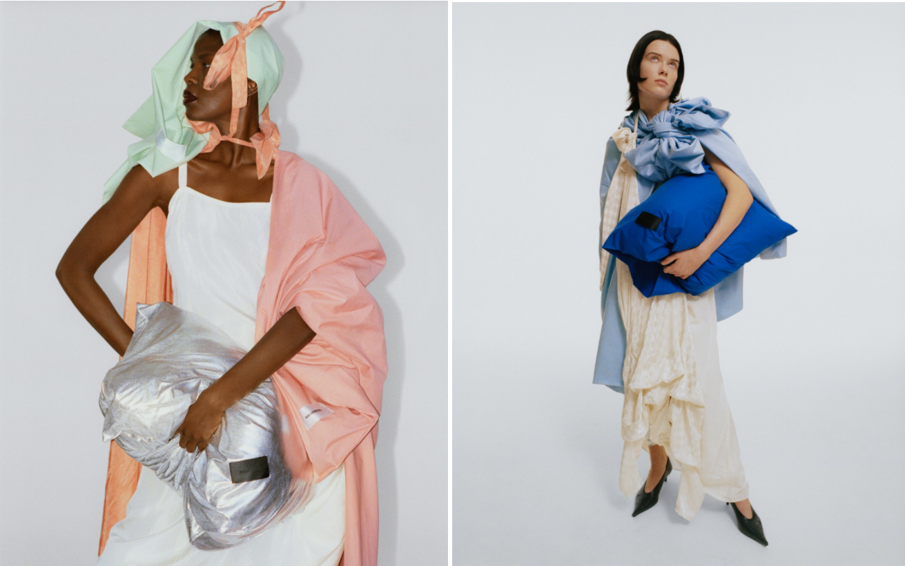 Modelos envoltos em peças da coleção Candy Shop. . Foto de Hedvig Jenning com styling de Martina Almquist.