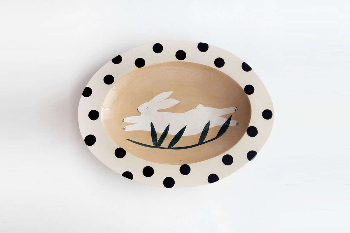 The charming Peaceful Rabbit Dish is €70.