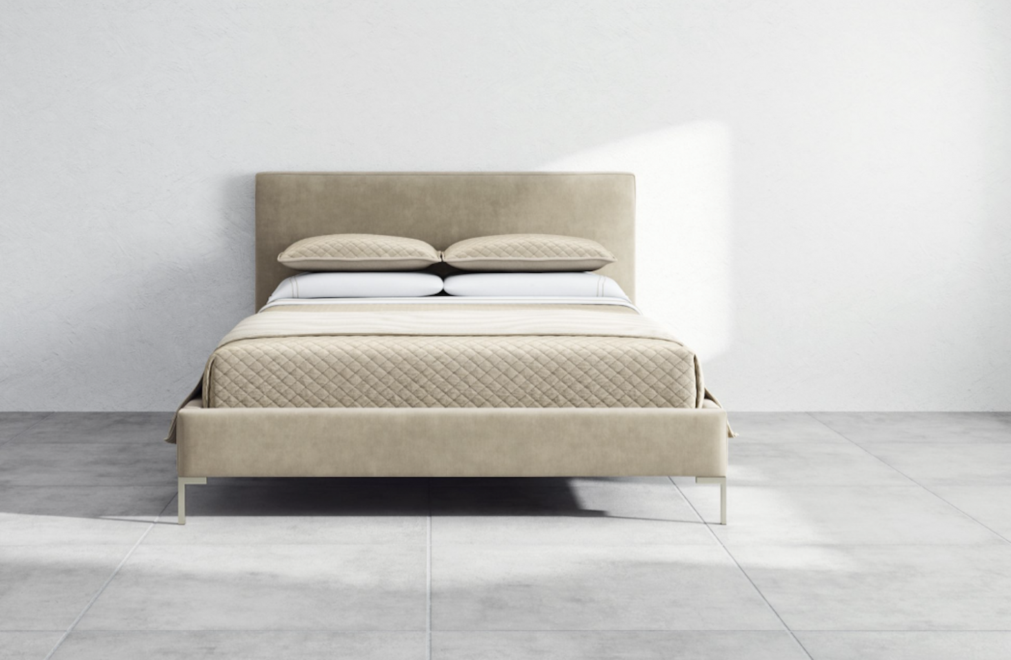 From mattress company Saatva, the Santorini Bed Frame is $data-src=