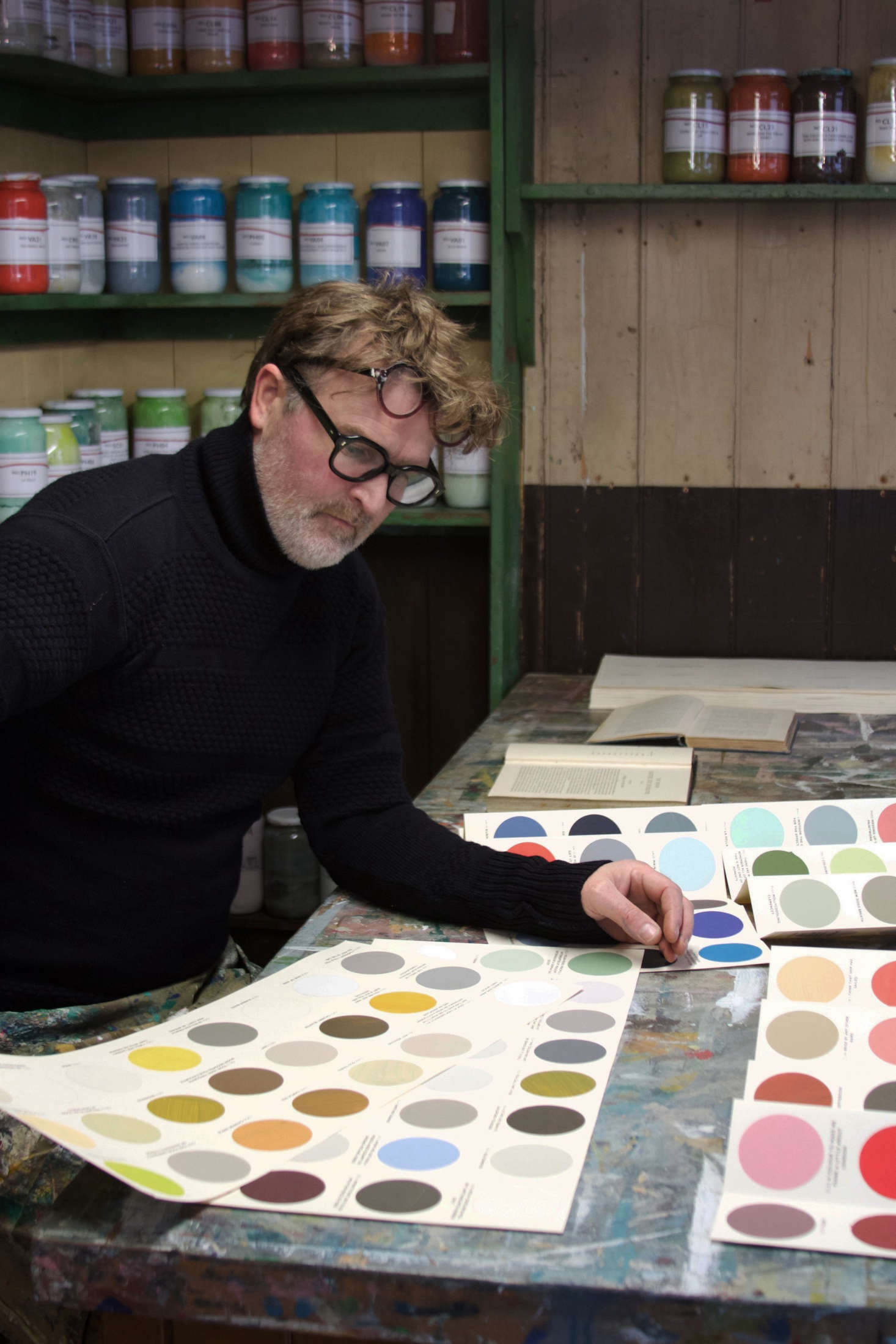 Simon March at work in his Lewes, East Sussex, shop.
