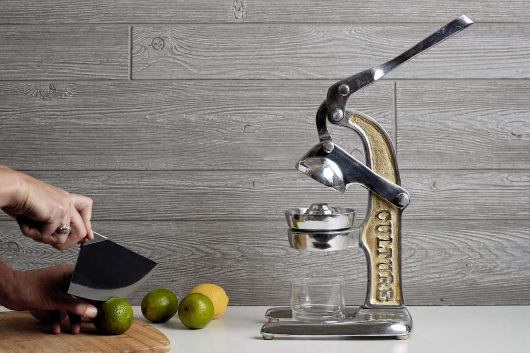 The small Artisan Citrus Juicer is .5 inches tall; $90 from Verve Originals.