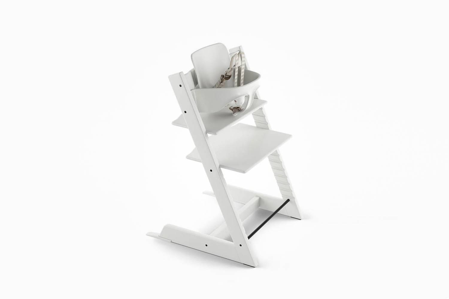 the tripp trapp high chair, shown in white, is \$\269 at stokke. 20