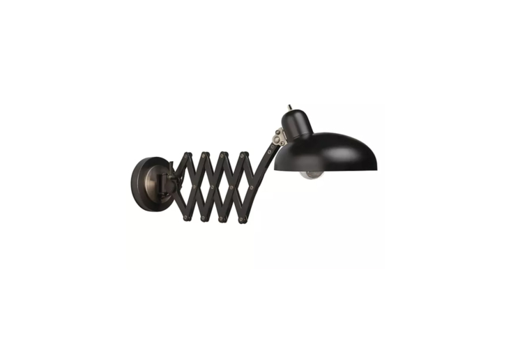 the bruno scissor arm pharmacy sconce in black is \$43\1.60 at lumens. 22
