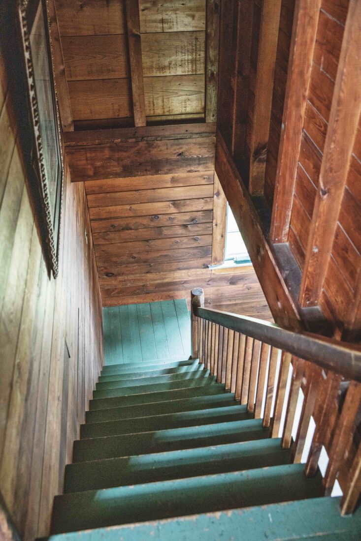 the house has original fir walls; maudie has taken on painting floors over the  20