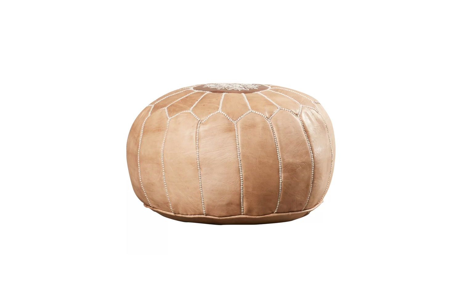 the finchley \20 inch wide genuine leather round pouf is \$\204 at wayfair. 26