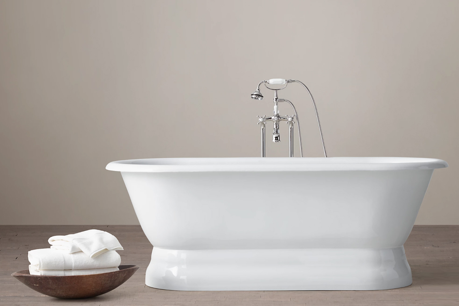 the palais pedestal soaking tub with cross handle tub fill is \$7,870 at restor 21