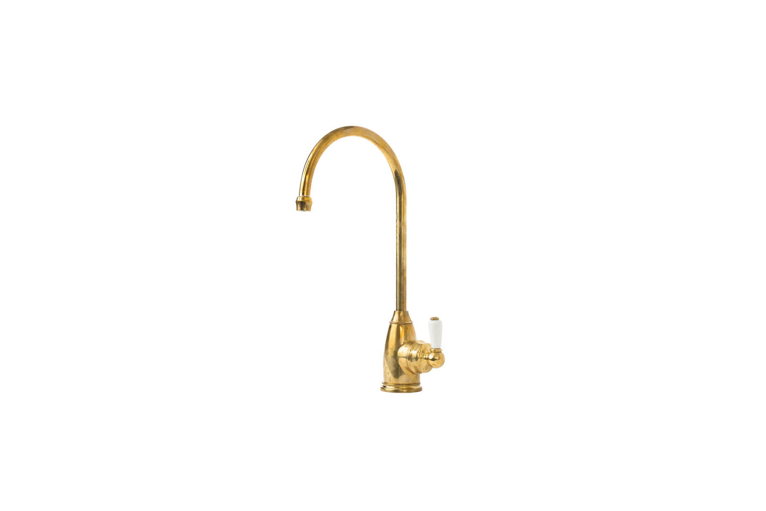 the kitchen faucet is paired with the devol aged brass filter tap faucet; \$860 24