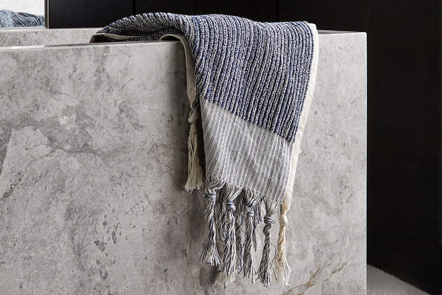 the navy & cream stripe hand towel is \$45 aud from loom towels. 28