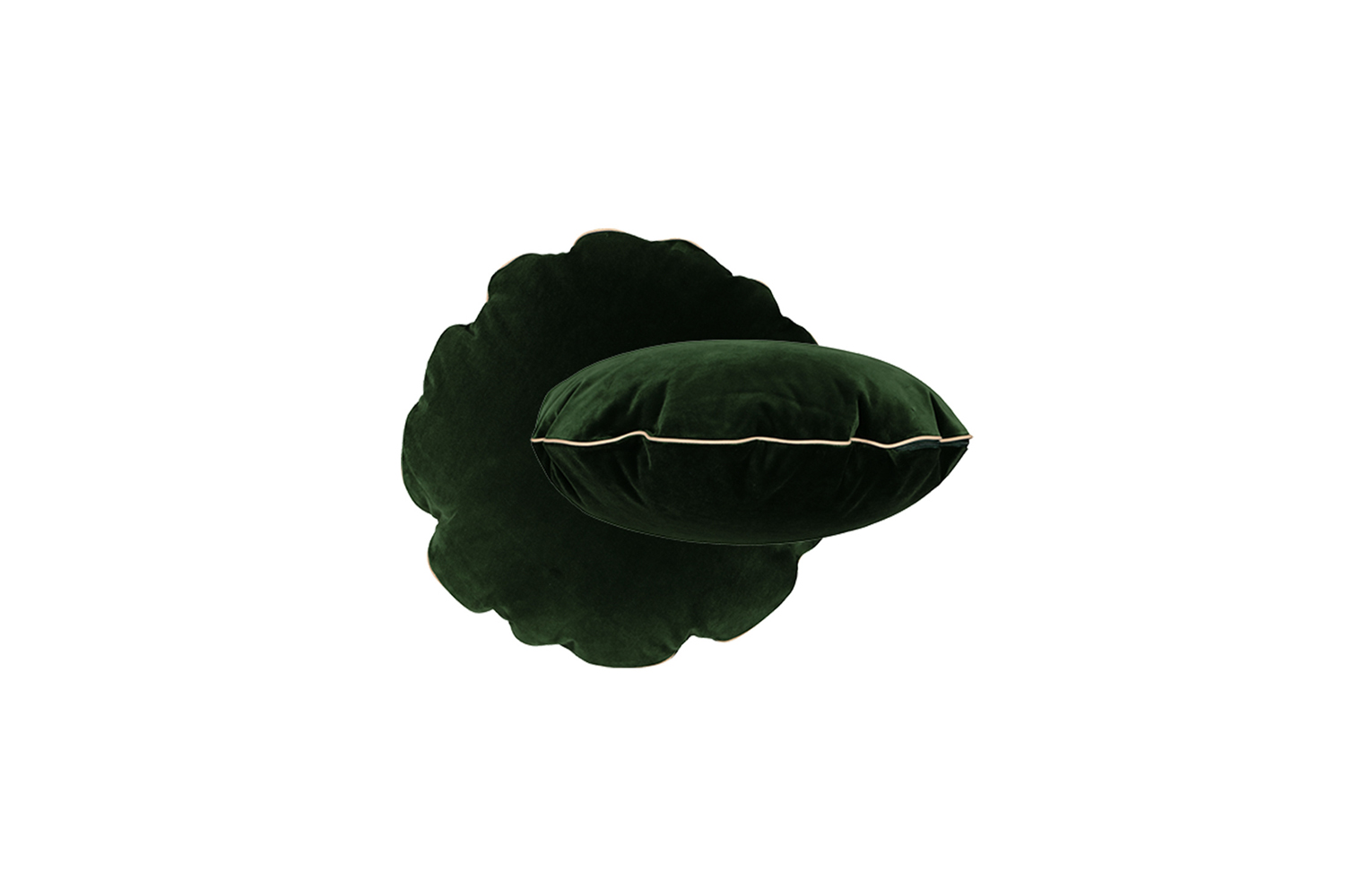 the bomboloni cushion fir green velvet is €85 at the socialite family. 27