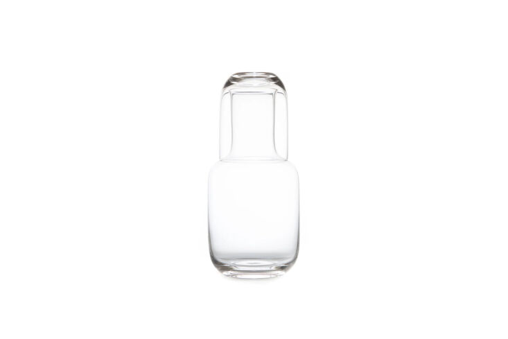 the toyo sasaki glass night carafe set is available in three hues; \$95 from ji 20