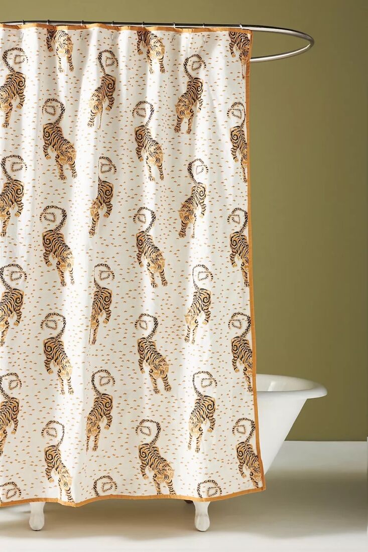 the flemming organic shower curtain is made from organic cotton; \$79 at anthro 22