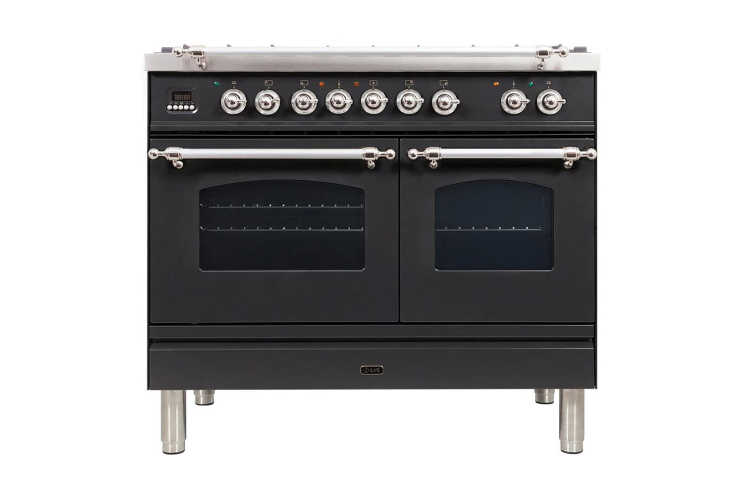 the range is the ilve nostalgie dual fuel natural gas freestanding range. 23