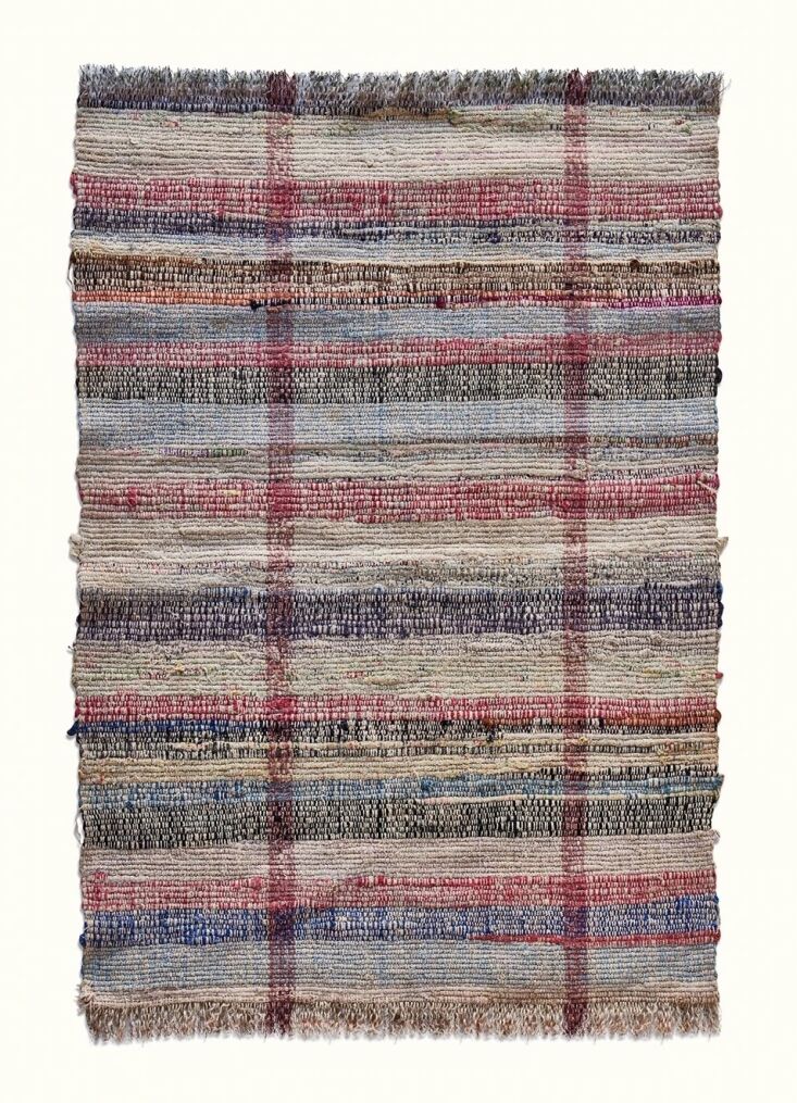 this 33 by \2\2 inch early american rag rug, \$\195, is one of several vintage  19