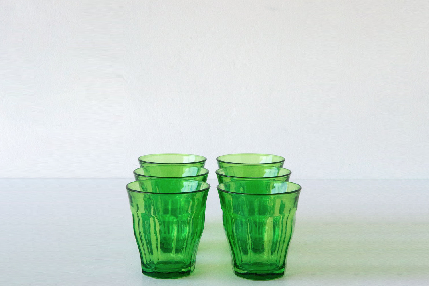 the duralex picardie tumblers in green are \$6 each at lost & found. 27