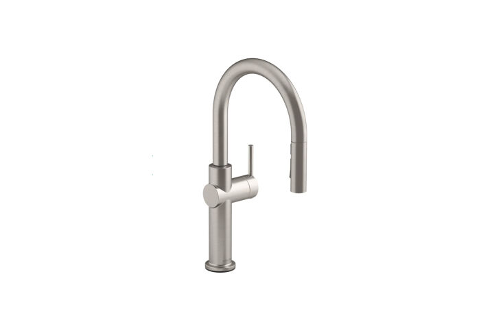 the kohler crue kitchen faucet in vibrant stainless is \$539.06 at build. 25