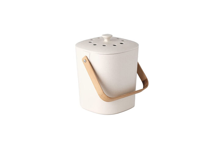 the bamboozle plant based countertop compost bin is \$50 at zero waste store. 22
