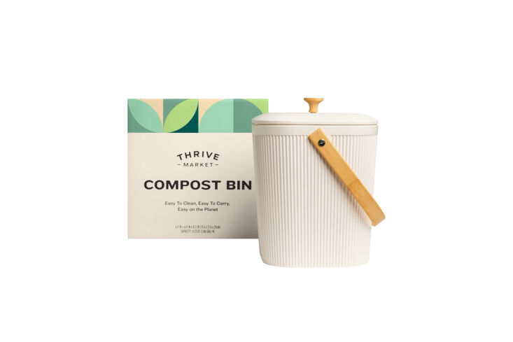 the thrive market compost bin has a built in charcoal filter; \$39.99. 25