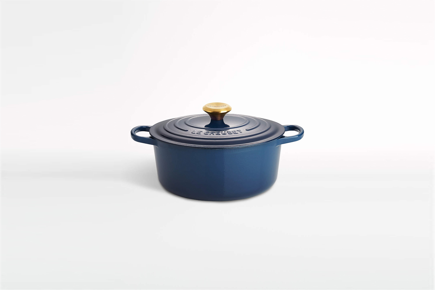 the le creuset signature enameled cast iron dutch oven in ink is \$4\19.95 at c 27