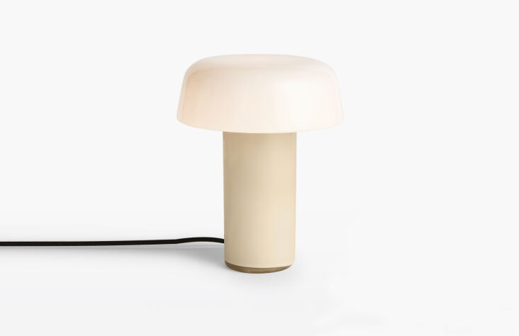 from rejuvenation, the glass roland table lamp comes in four colorways includin 24