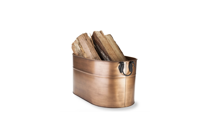 and a classic: the copper finished firewood bucket is \$99.95 from plow and hea 26