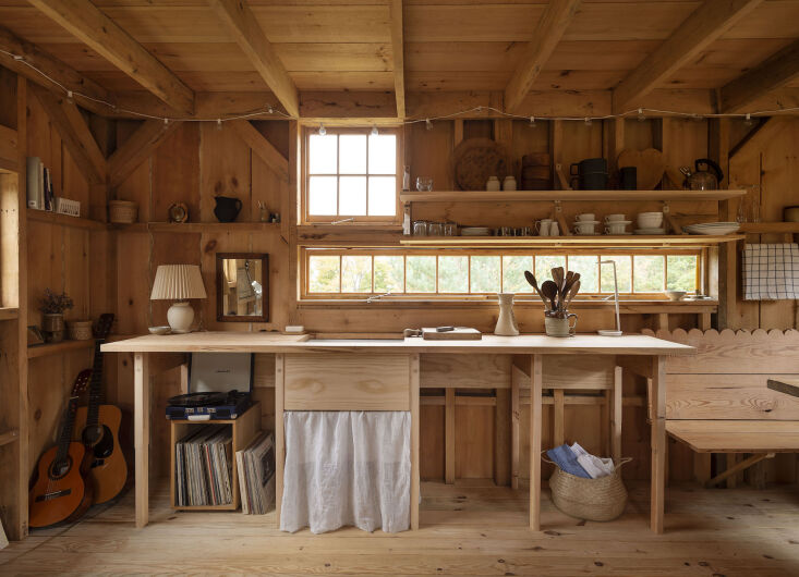 thom built the kitchen counter and bench from heart pine salvaged from early \1 14