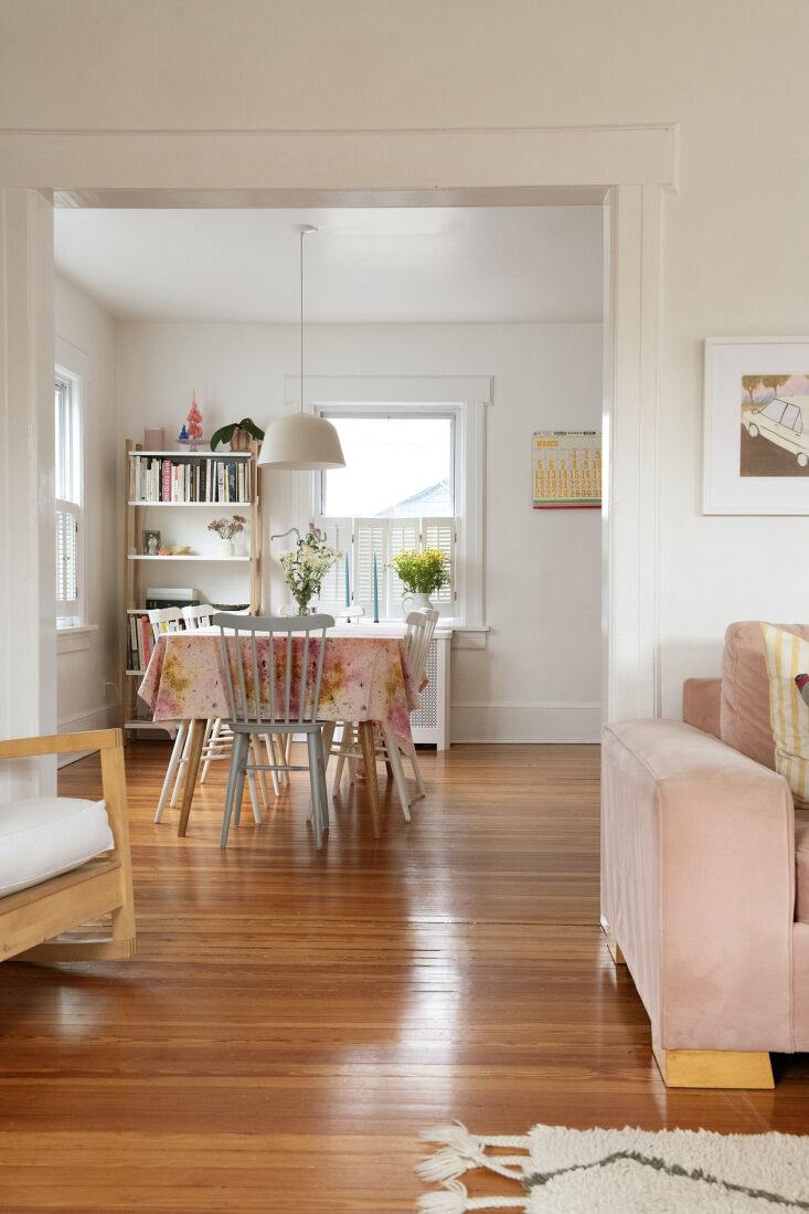 the first floor is made up of the living room, dining room, and kitchen (to the 18