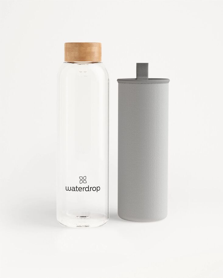 julie carries a borosilicate glass drinking bottle for the summer months, with  25
